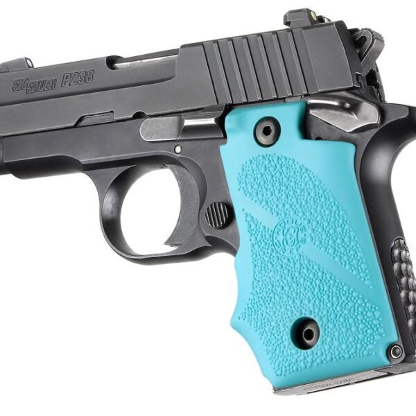 Hogue Rubber Grip with Finger Grooves for SIG Sauer P238 – Aqua