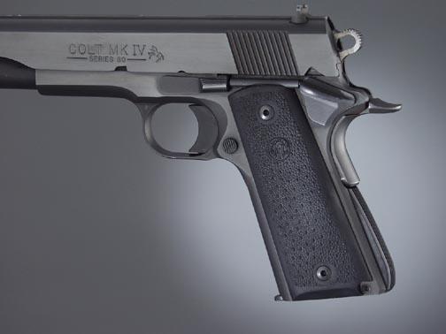 Hogue Colt Government Grips .45 1911 Rubber Panels with Palm Swells – Black
