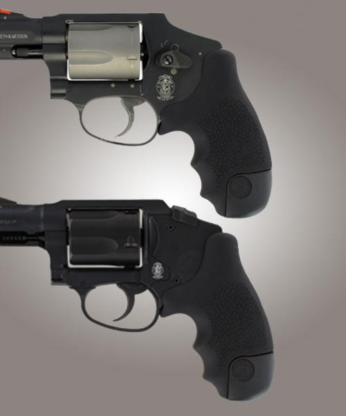 Hogue S&W J Frame Round Butt Centennial/Polymer Bodyguard Rubber Tamer Grip – Black