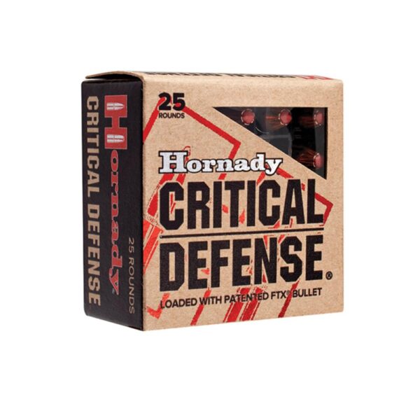 Hornady Critical Defense Handgun Ammunition 9mm Luger 115 gr. FTX 1140 fps 25/ct