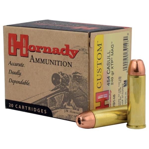 Hornady Custom Handgun Ammunition .454 Casull 240 gr XTP-Mag 1900 fps 20/ct