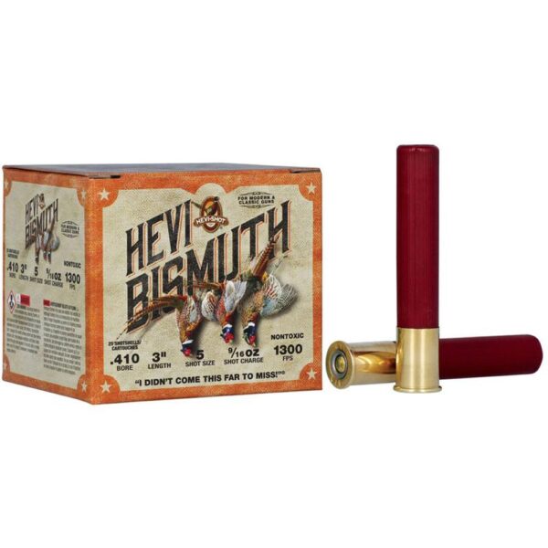 HEVI-Shot Hevi-Bismuth Upland Shotshells .410 3″ 9/16oz 1300 fps #5 25/ct