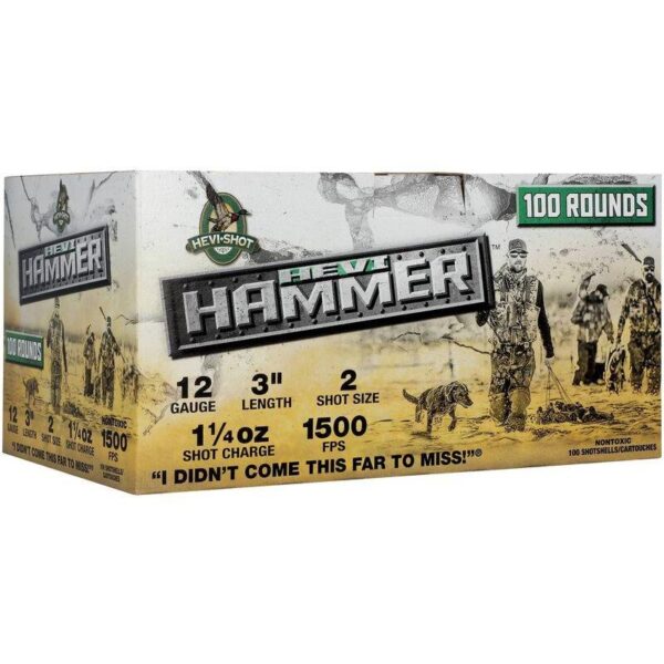 Hevi-Shot HEVI-Hammer Shotshells 12ga 3″ 1-1/4oz 1500 fps #2 100/ct
