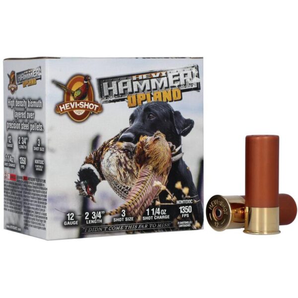 HEVI-Shot Hevi-Hammer Shotshell 12ga 2-3/4″ 1-1/4oz 1350 fps #3 25/ct