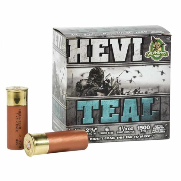 HEVI-SHOT HEVI-Teal Shotshells 20 ga 3″ 7/8oz 1500 fps #6 25/ct
