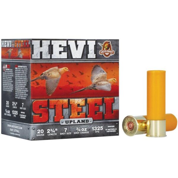 HEVI-Shot HEVI-Steel Shotshells 20ga 2-3/4″ 1oz 1325 fps #7 25/ct