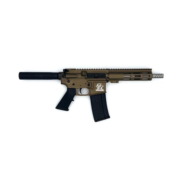 GLFA 223 Wylde AR-15 Handgun .223 Wylde 30rd Magazine 7.5″ 1/2×28 Threaded Barrel Bronze Stainless Steel