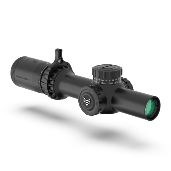 Swampfox Tomahawk II Rifle Scope 1-6×24 30mm SFP BDC Green Illum. Black