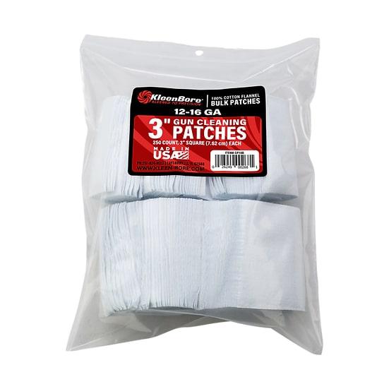 KleenBore 3″ Bore Cleaning Patches 12-16 ga 250/ct
