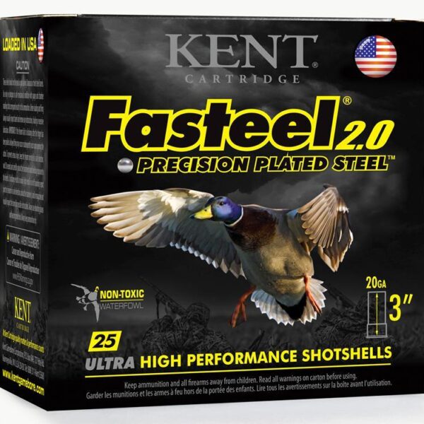 Kent Fasteel 2.0 Shotshells 20 ga 3″ 7/8oz 1550 fps #2 25/ct