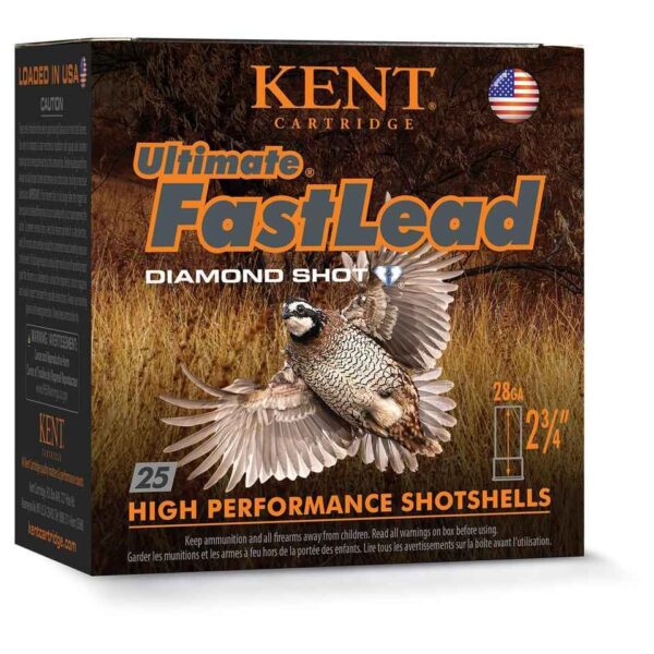Kent Ultimate FastLead Upland Shotshell 28ga 2-3/4″ 7/8oz 1300 fps #7.5 25/ct