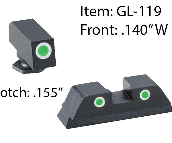Ameriglo Classic Tritium Night Sight Set  3-Dot for Glock 20 21 29 30 31 32 36 40 41