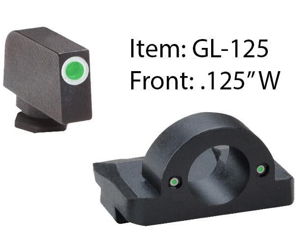 Ameriglo Ghost Ring Night Sight Set for Select Glocks / Front Tritium – Green / Front Outline – White / Rear Tritium – Green