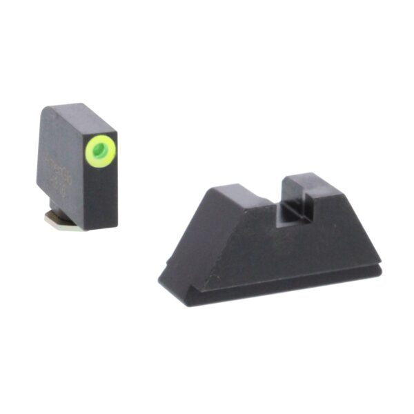Ameriglo Glock XL Tall Suppressor/Optic Height Set (All except 42-43) – Green Tritium w Lumigreen Outline Front / Black Rear