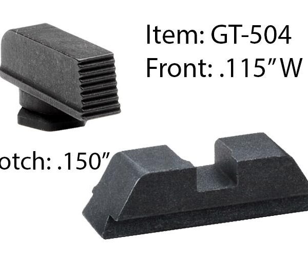 Ameriglo Defoor Performance Black Sight Set for Glock 17-39 / Front Width .115″ / Rear Notch .150″