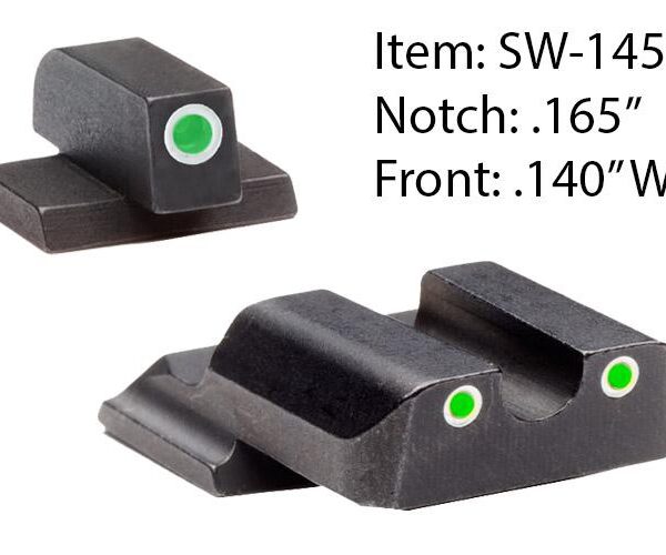 Ameriglo Classic Style Night Sight Set for S&W M&P Shield / Front Tritium – Green / Front Outline – White / Rear Tritium – Green / Rear Outline  White