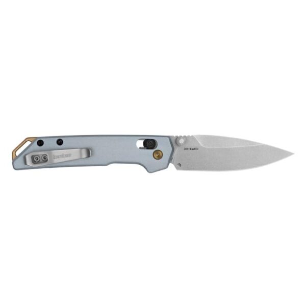 Kershaw Mini Iridium Folding Knife 3″ Spear Point Blade Ice Blue