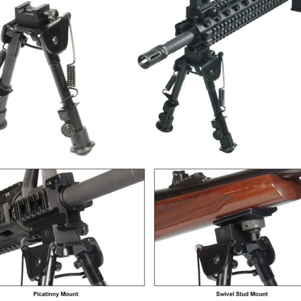 Leapers Tactical Op Bipod Swat/Combat Profile Adjustable Height – 6-8″