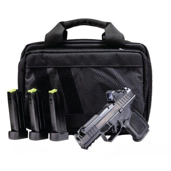Rost Martin RM1C Comp Handgun Bundle 9mm Luger 15rd(1)&17(3) Magazines 4″ Barrel Black Viridian Red Dot Pistol Case