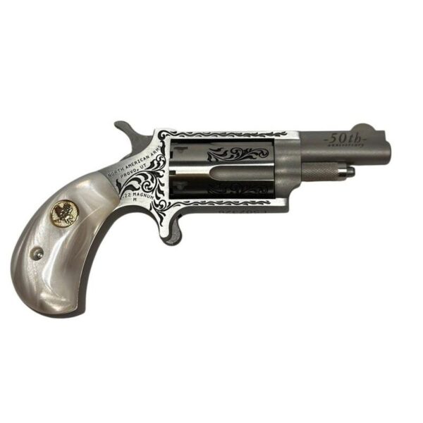 North American Arms 50th Anniversary .22 WMR Mini Revolver 1.625″ White Pearl 5+1