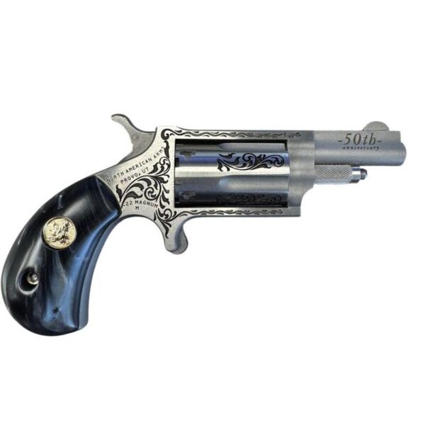 North American Arms 50th Anniversary .22 WMR Mini Revolver 1.625″ Black Pearl 5+1