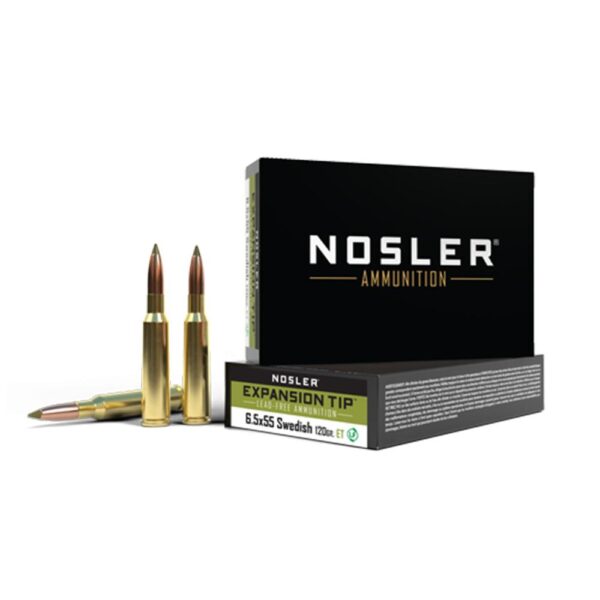 Nosler E-Tip Rifle Ammunition 6.5×55 120gr ET 2756 fps 20/ct
