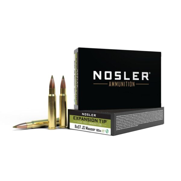 Nosler E-Tip Rifle Ammunition 8×57 JS 180gr PT 2550 fps 20/ct