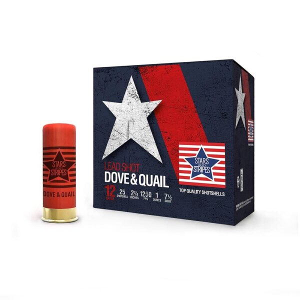 PPU Stars & Stripes Dove & Quail Shotshells  12ga 2-3/4” 1 oz 1250 fps #7.5 25/ct