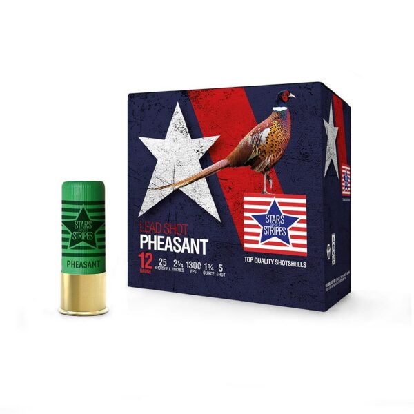 PPU Stars & Stripes Pheasant Load Shotshells 12ga 2-3/4” 1-1/4oz 1300 fps #5 25/ct
