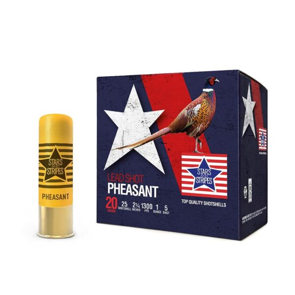 PPU Stars & Stripes Pheasant Load Shotshells 20ga 2-3/4” 1oz 1300 fps #5 25/ct