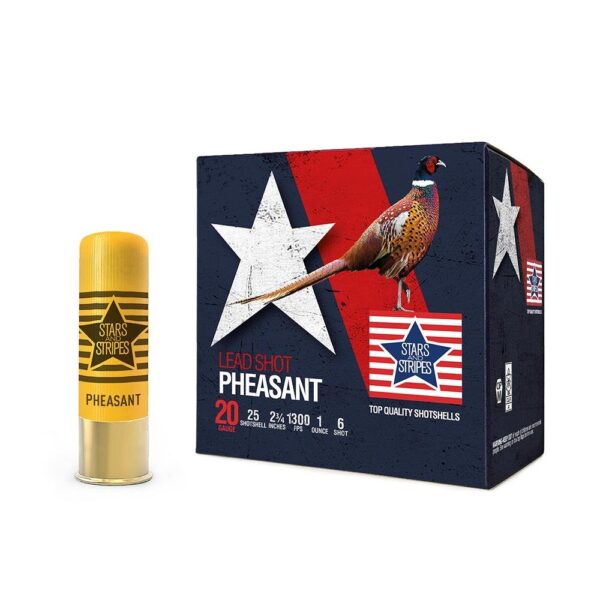 PPU Stars & Stripes Pheasant Load Shotshells 20ga 2-3/4” 1oz 1300 fps #6 25/ct