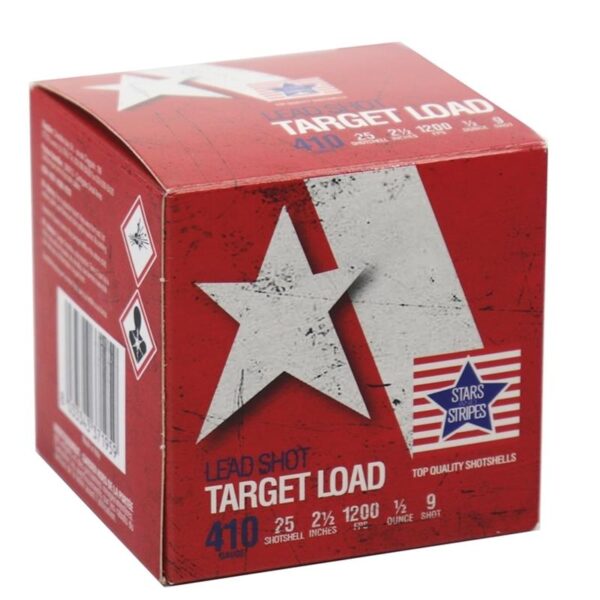 PPU Stars & Stripes Target Shotshells 410ga 2-1/2″ 1/2oz 1200 fps #9 25/ct