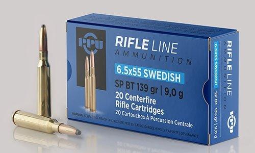 PPU Rifle Ammunition 6.5x55mm Swedish 139 gr SP 2540 fps – 20/ct