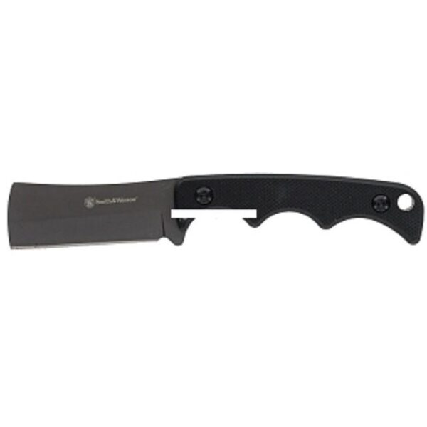 Smith & Wesson H.R.T. Cleaver Neck Fixed Knife 2″ Cleaver Blade Black with Nylon Sheath