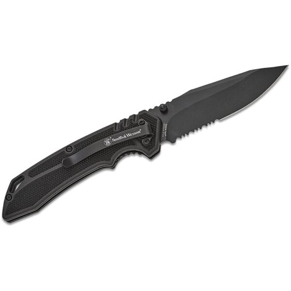 Smith & Wesson Special Ops Folding Knife 3.5″ Clip Point Blade Black Box