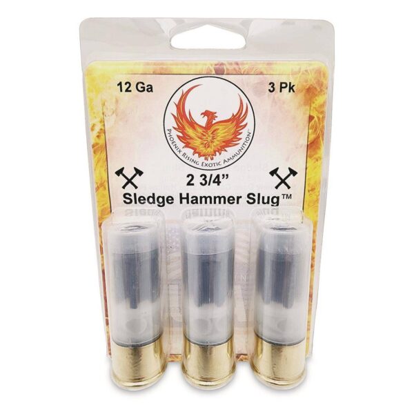 Phoenix Rising Sledge Hammer – Large HP Slug Shotshell 12ga 2-3/4″ 685gr Slug 3/ct