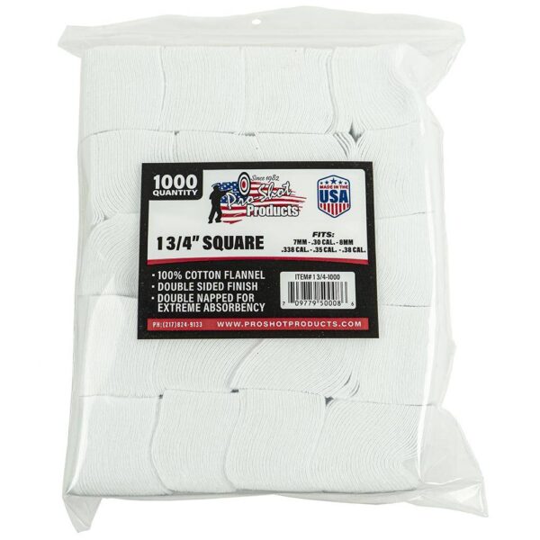 Pro-Shot 1 3/4″ Square 100% Cotton Patches 1000/ct
