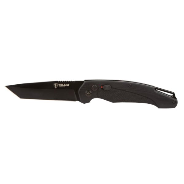 Telum Titan Tactical Automatic Folding Knife 4″ Tanto Blade Black