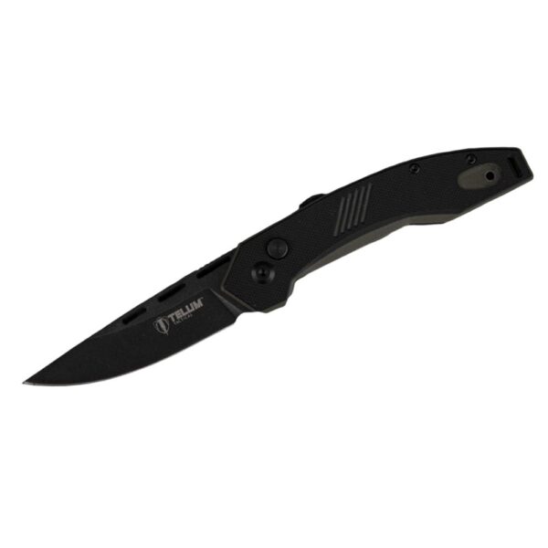 Telum Incinerator Tactical Automatic Knife 3-1/2″ Drop Point Blade Black