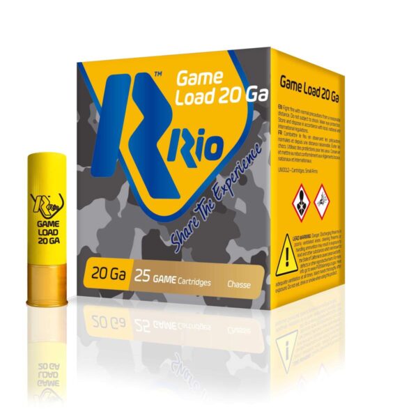 Rio Field Shotshells 20 ga 2 3/4″ 2 3/4 dr 1 oz #7.5 1250 fps 25/ct