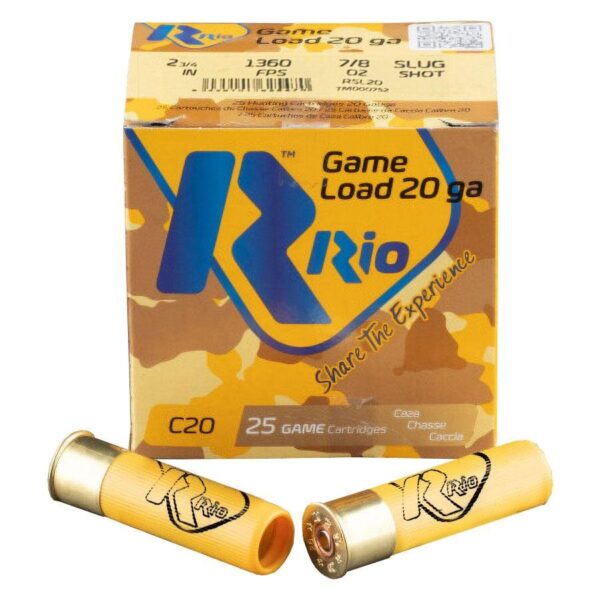 Rio Royal Star Slug Shotshell 20 ga 2-3/4″ 7/8oz 1360 fps Slug 25/ct