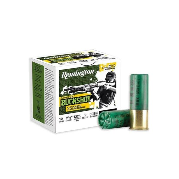 Remington Buckshot 12 ga 2-3/4″ 9 plts #00 1325 fps 25/ct