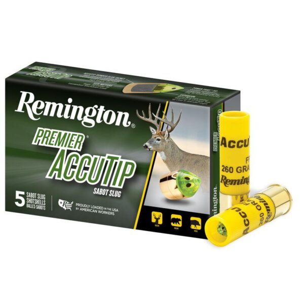 Remington Premier AccuTip Bonded Sabot Slug 20 ga 2 3/4″  260 gr Slug 1850 fps 5/ct