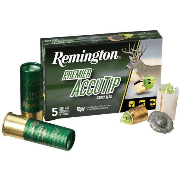 Remington Premier AccuTip Bonded Sabot Slug 12 ga 2 3/4″ 385 gr Slug 1850 fps 5/ct