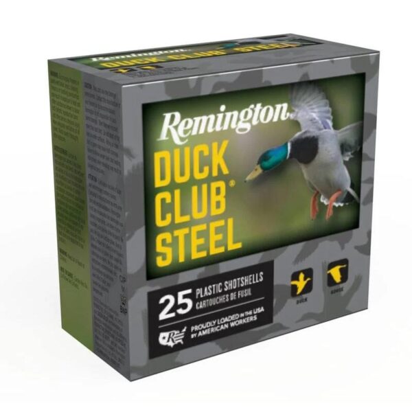 Remington Duck Club Steel Shotshells 12ga 3″ 1-1/4oz 1400 fps #4 25/ct