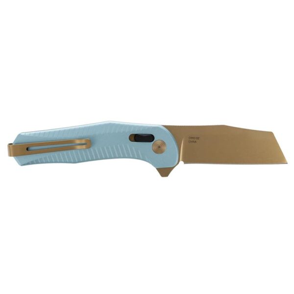 SOG Knives Diverge XR Folding Knife 3″ Sheepsfoot Blade Gold and Light Blue Blister Pack