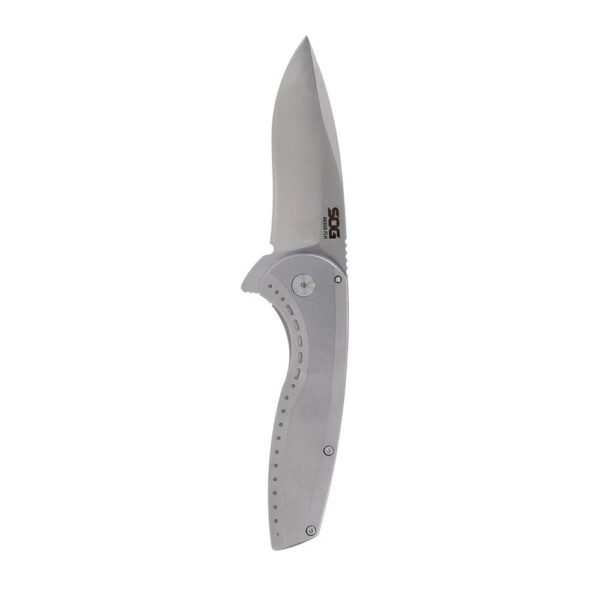 SOG Knives Aegis FLK 2.0 Folding Knife 3-1/4″ Drop Point Blade Silver Blister