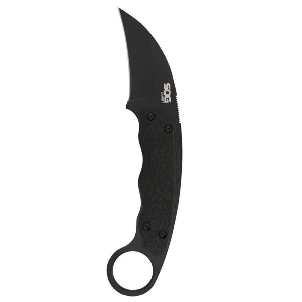 SOG Gambit Blackout Fixed Knife 2-3/5″ Sheepsfoot Blade Black