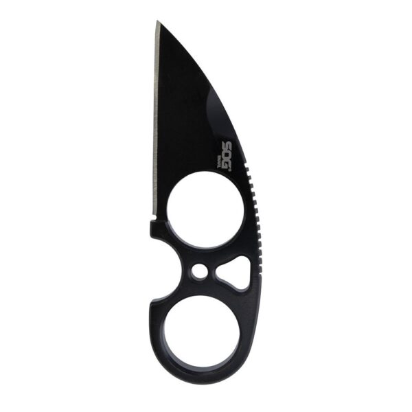 SOG Knives Snarl Blackout Fixed Blade Knife 2.3″ Sheepsfoot Blade Black Blister
