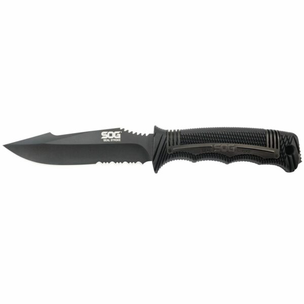 SOG SEAL Strike Knife 4.9″ Partially Serrated Blade Black